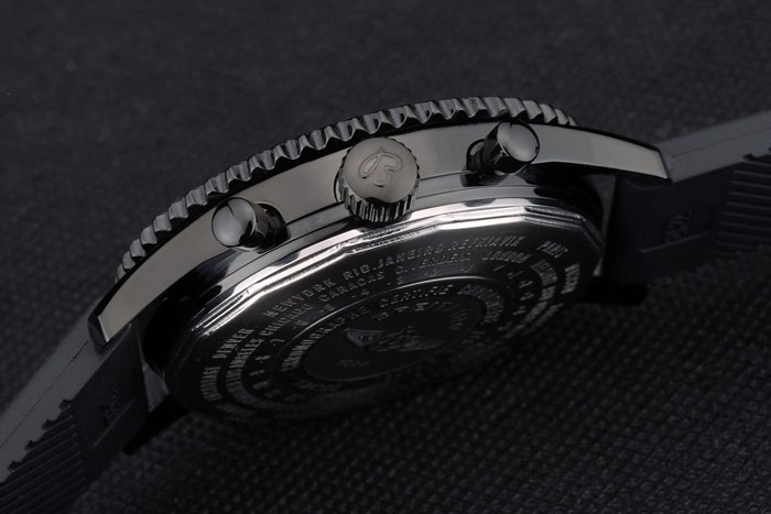 Bracelet en caoutchouc noir Beige Breitling Cadran Chronographe 80183-6