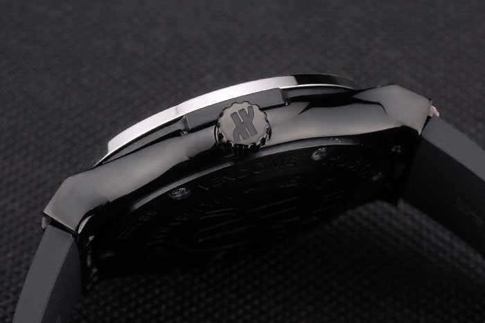 Hublot Big Bang bracelet en caoutchouc noir blanc Checkered Dial 80201-7