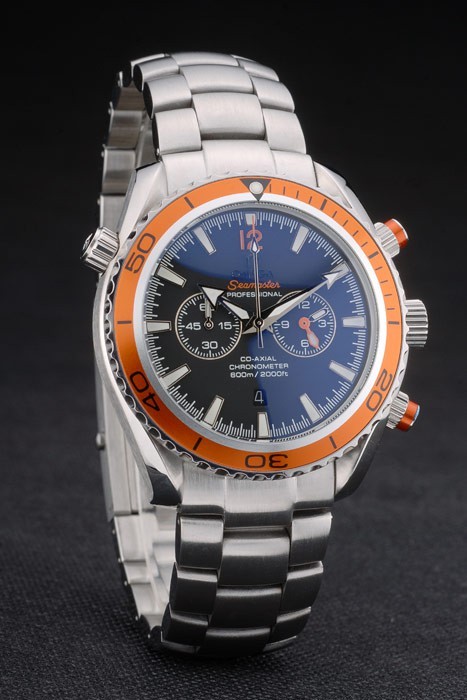 Omega Seamaster Planet Ocean orange Tachymeter cadran noir bracelet en acier inoxydable 80241-2