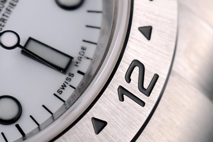 Rolex Explorer en acier inoxydable cadran blanc Tachymeter Bezel-9