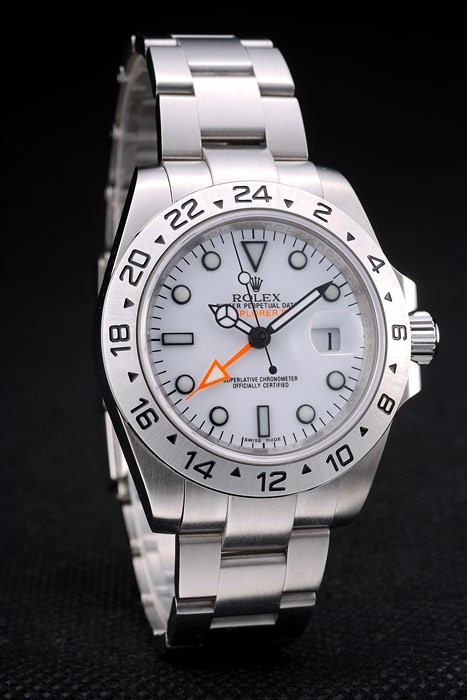 Rolex Explorer en acier inoxydable cadran blanc Tachymeter Bezel-2