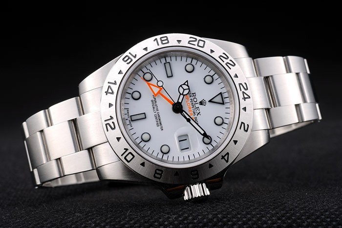 Rolex Explorer en acier inoxydable cadran blanc Tachymeter Bezel-3