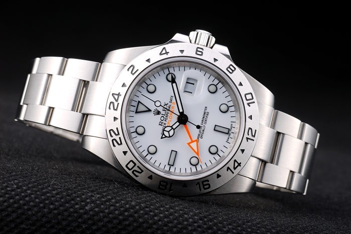Rolex Explorer en acier inoxydable cadran blanc Tachymeter Bezel-4