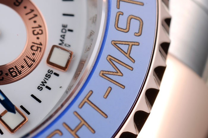 Rolex Yachtmaster Bleu céramique Lunette Cadran Blanc Tachymeter-6