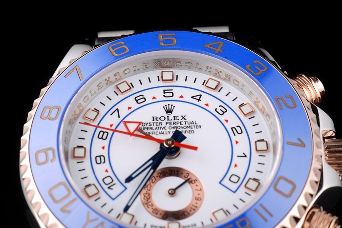 Rolex Yachtmaster Bleu céramique Lunette Cadran Blanc Tachymeter-7