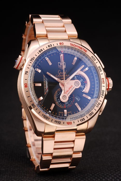 Tag Heuer Carrera Or Rose Cadran Noir-2