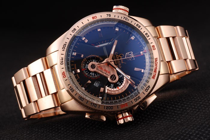 Tag Heuer Carrera Or Rose Cadran Noir-3